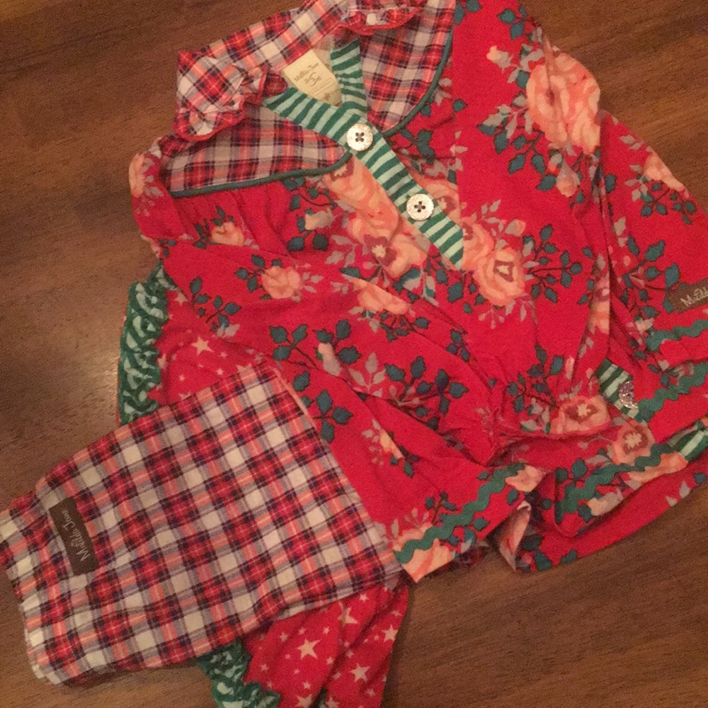 Matilda Jane Christmas Ruffle Pajamas, Size 2 🎄